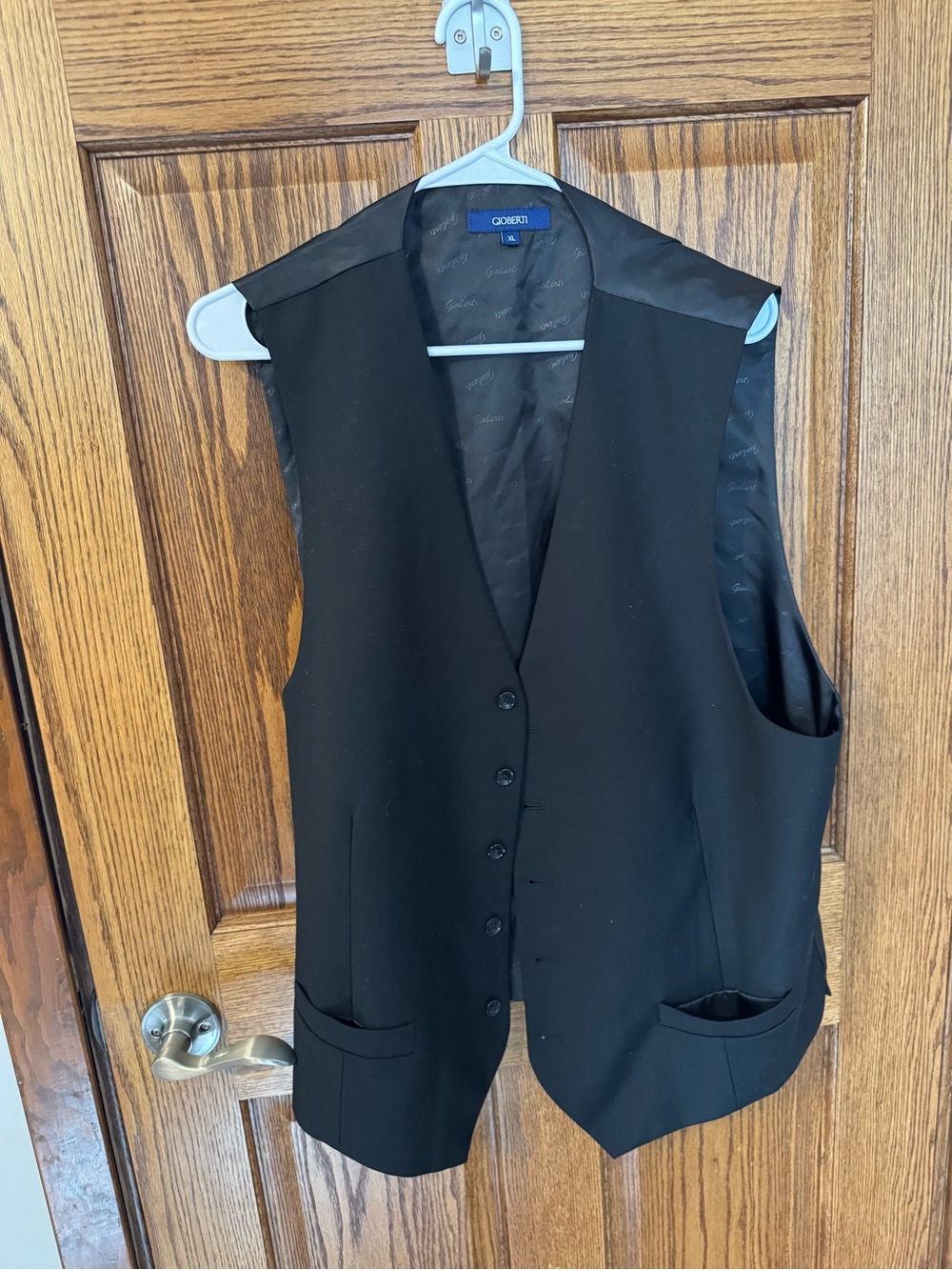 Gioberti Men’s XL Black Vest Formal Waistcoat Adjustable Back NWOT